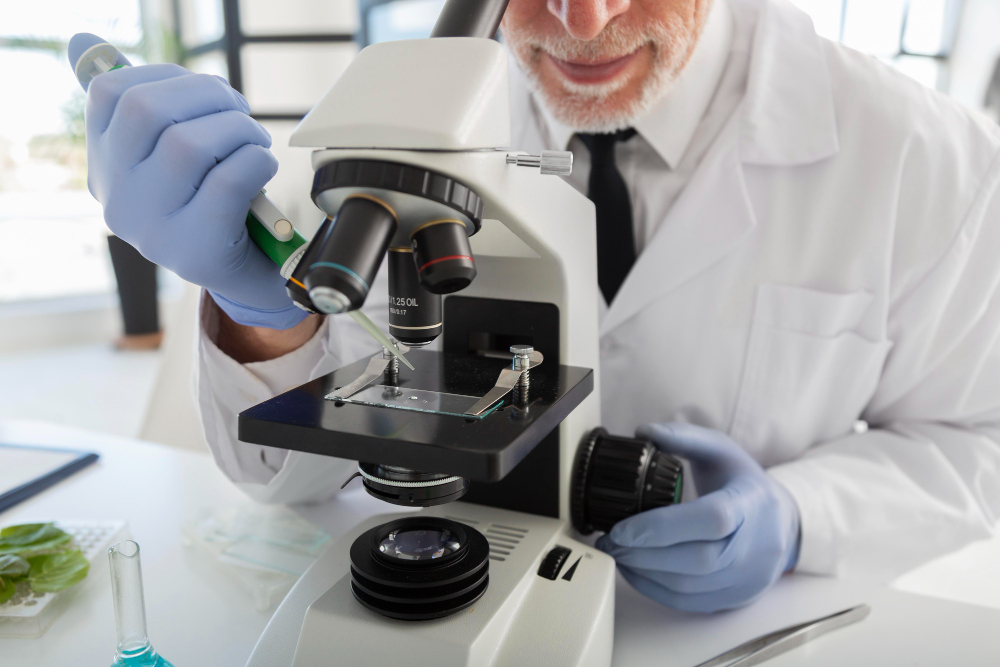 imagem de um conserto de Microscópio com a Colimed